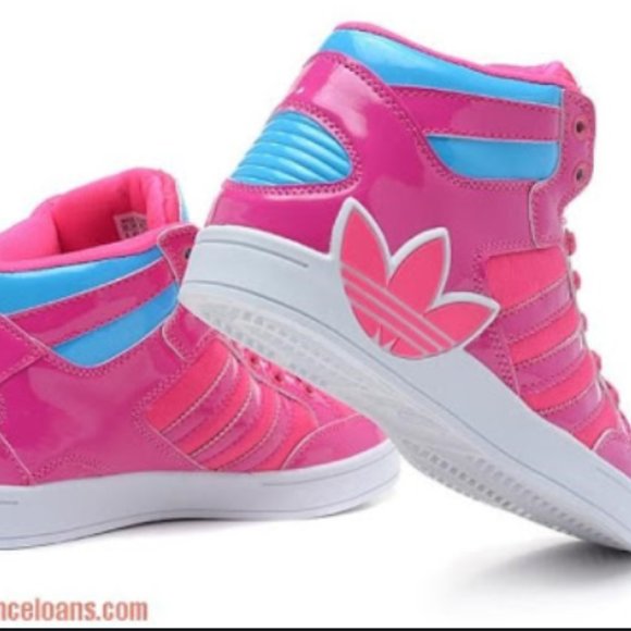 adidas shoes pink and blue
